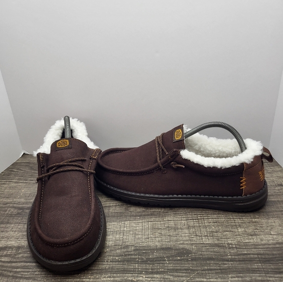 Hey Dude Wally Warmth Brown Men’s Size 9 Shoes Slipon - Picture 1 of 10